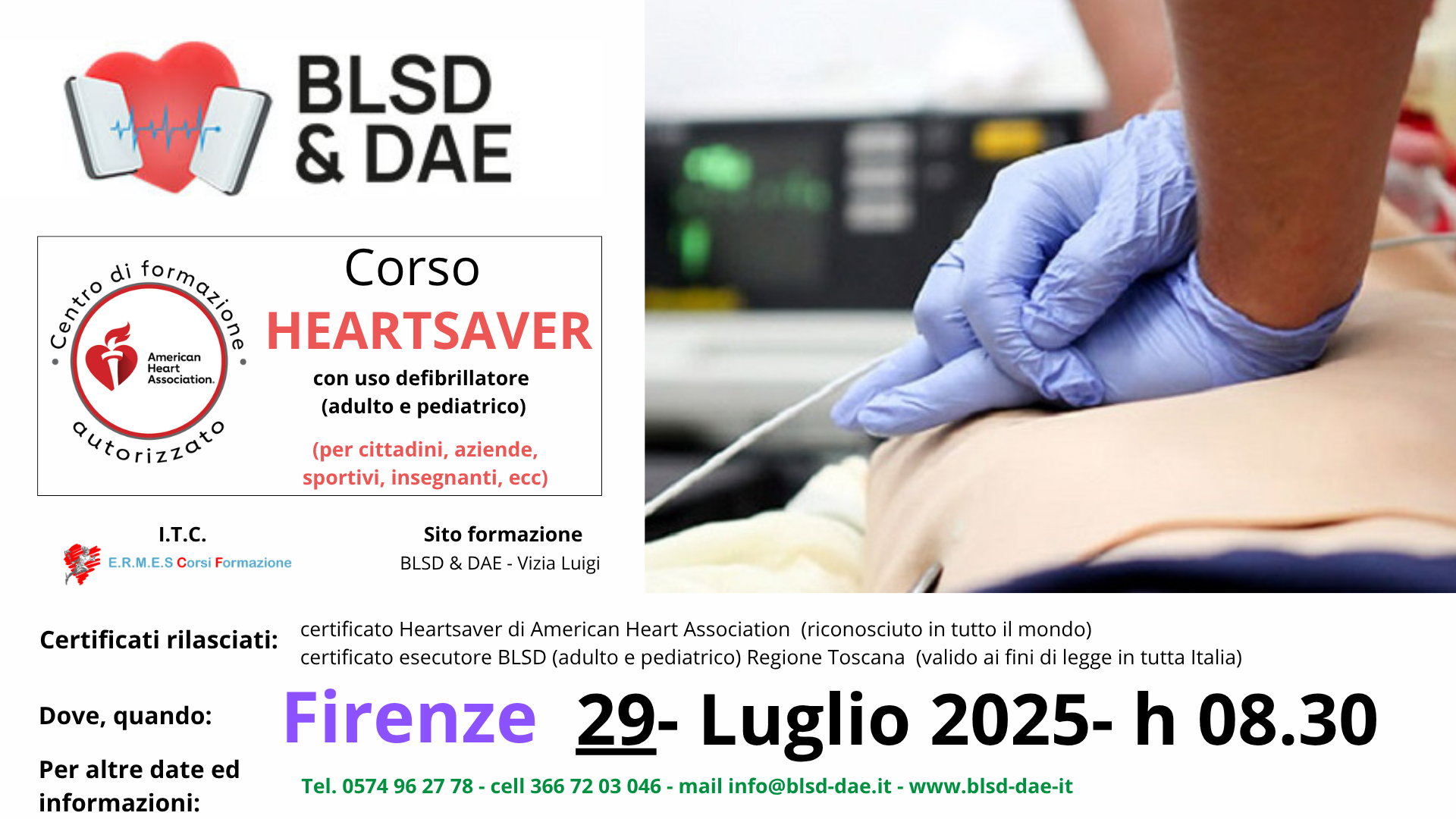 Luglio 29  - Corso HeartSaver American Heart Association 
